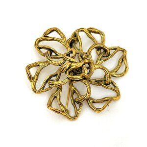 Vintage MCM Zentall Dimensional Brutalist Brassy-gold Abstract Brooch/Pin
